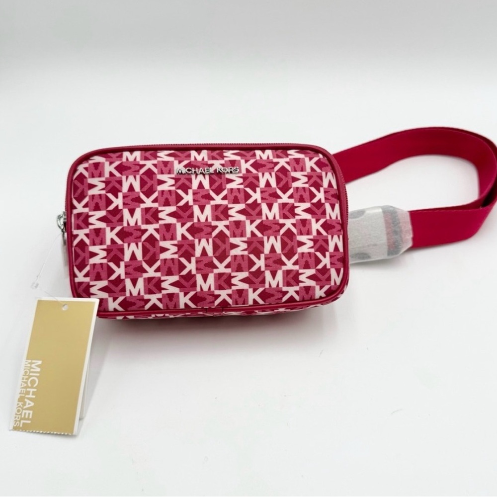 NEW Michael Kors Pink Logo Crossbody Bag - Picture 2 of 4